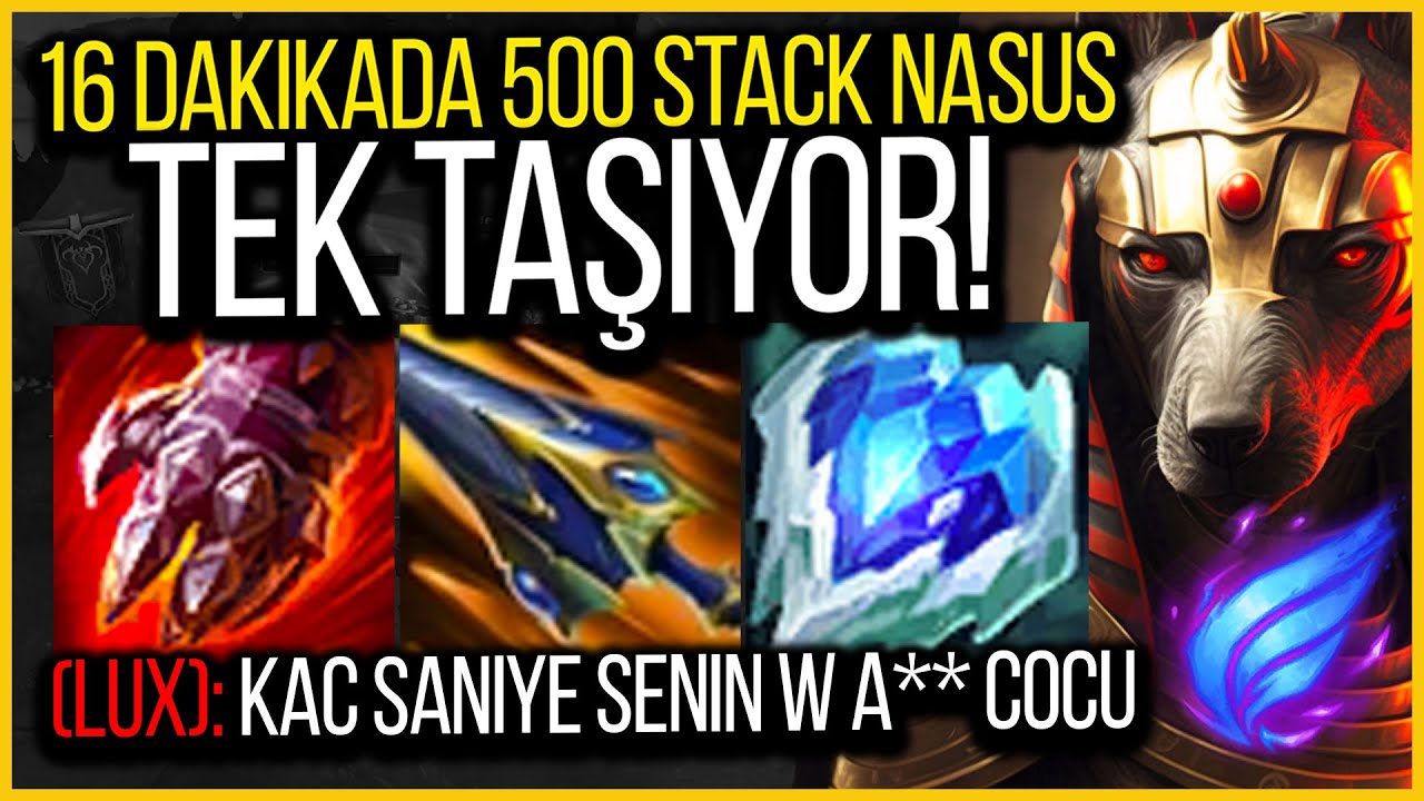 😱🐶 16 DAKİKADA 500 STACK KASAN TAZI NASUS'LA GRANDMASTER EZİYORUZ 🐶😱