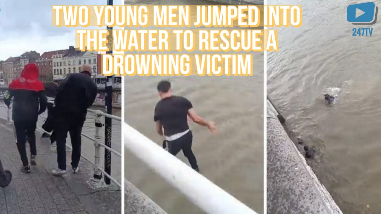 Two young men jumped into the water to rescue a drowning victim
