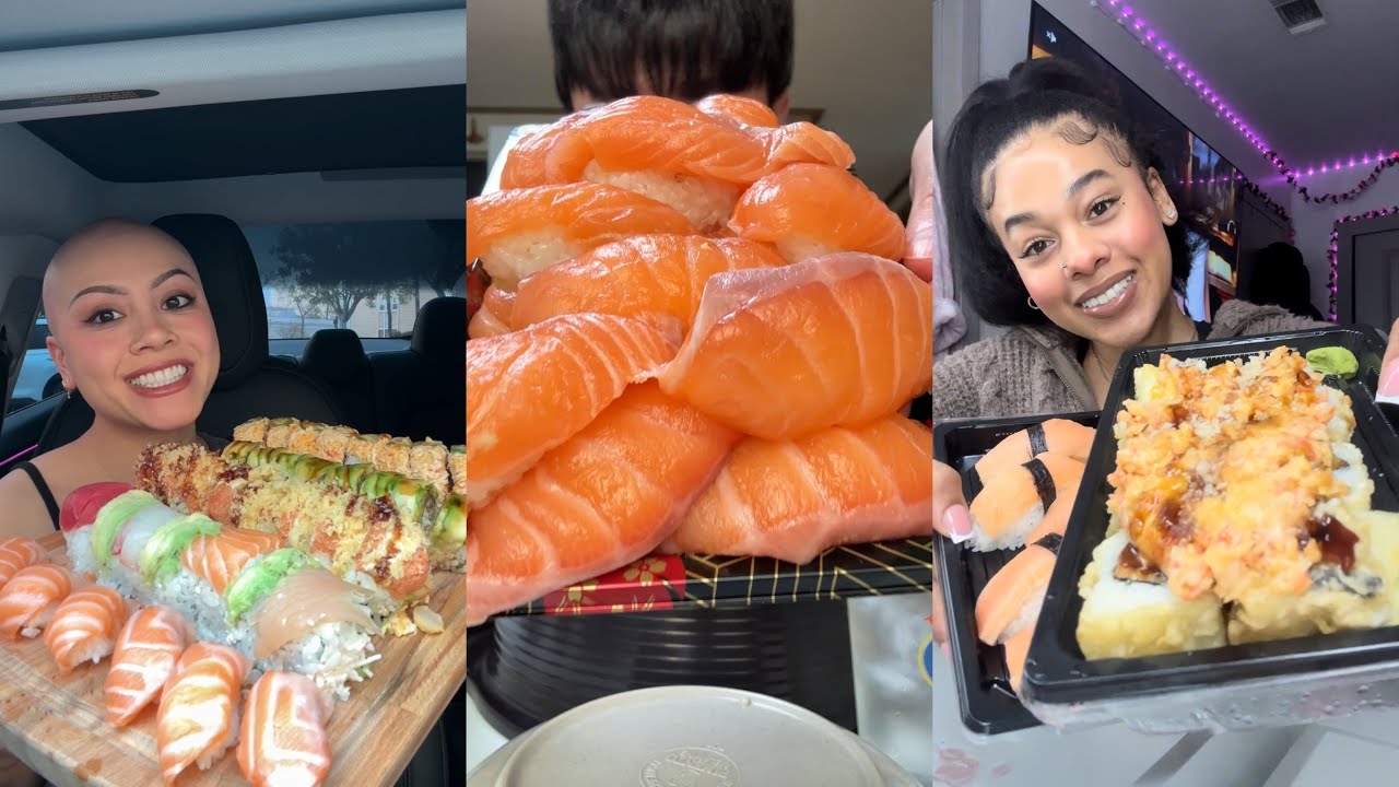 SUSHI TikTok ASMR mukbang compilation! #3