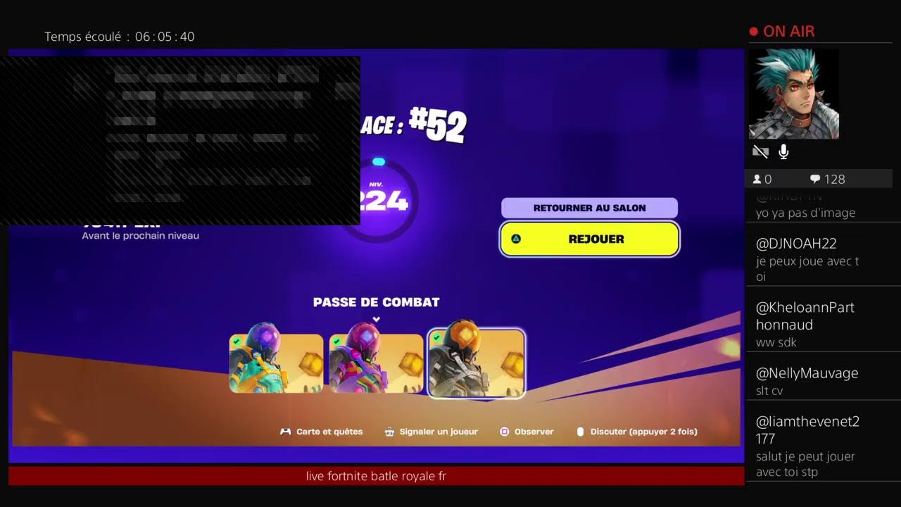 difusion en direct fortnite batle royale fr