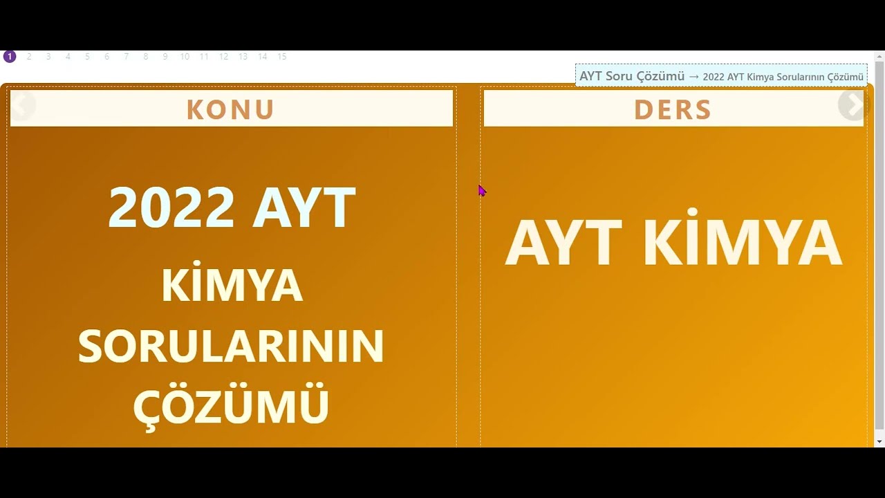 2022 - AYT Kimya Soru ve Çözümleri