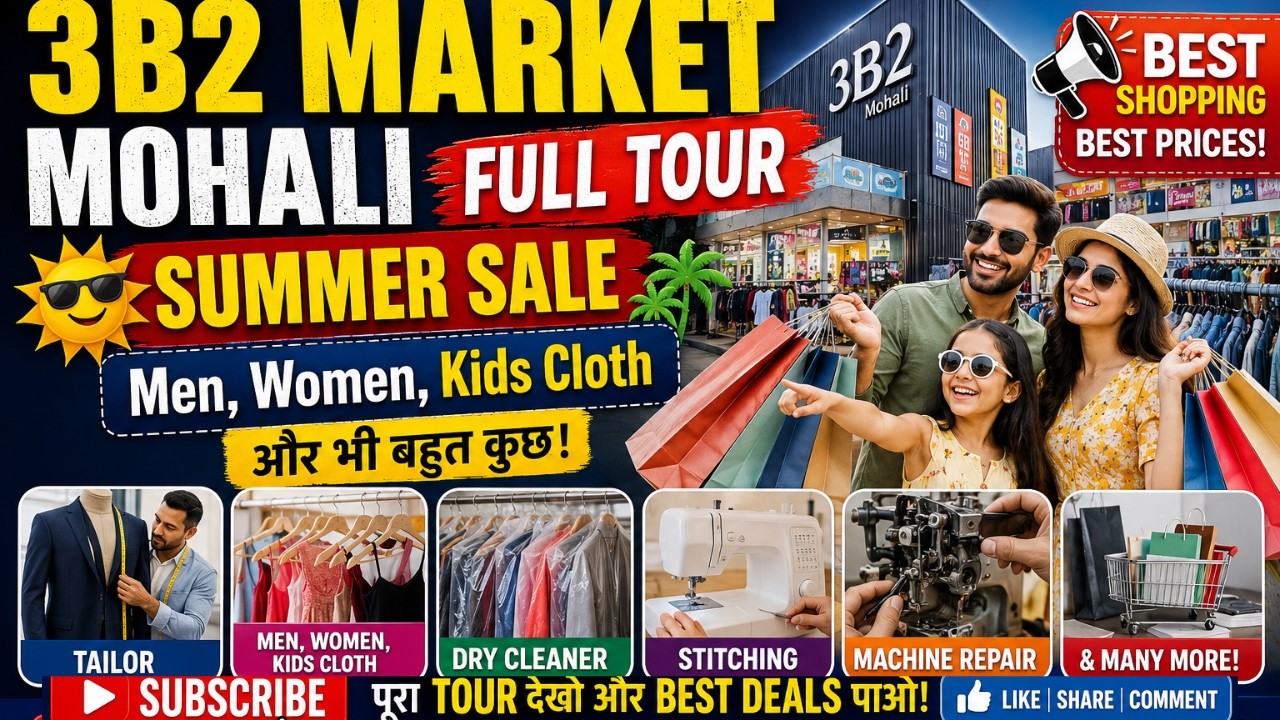 🔥 3B2 Market Mohali Summer Sale 😍 | Street Food, Shopping & Full Market Tour 🛍️ | 3B2 Chandigarh
