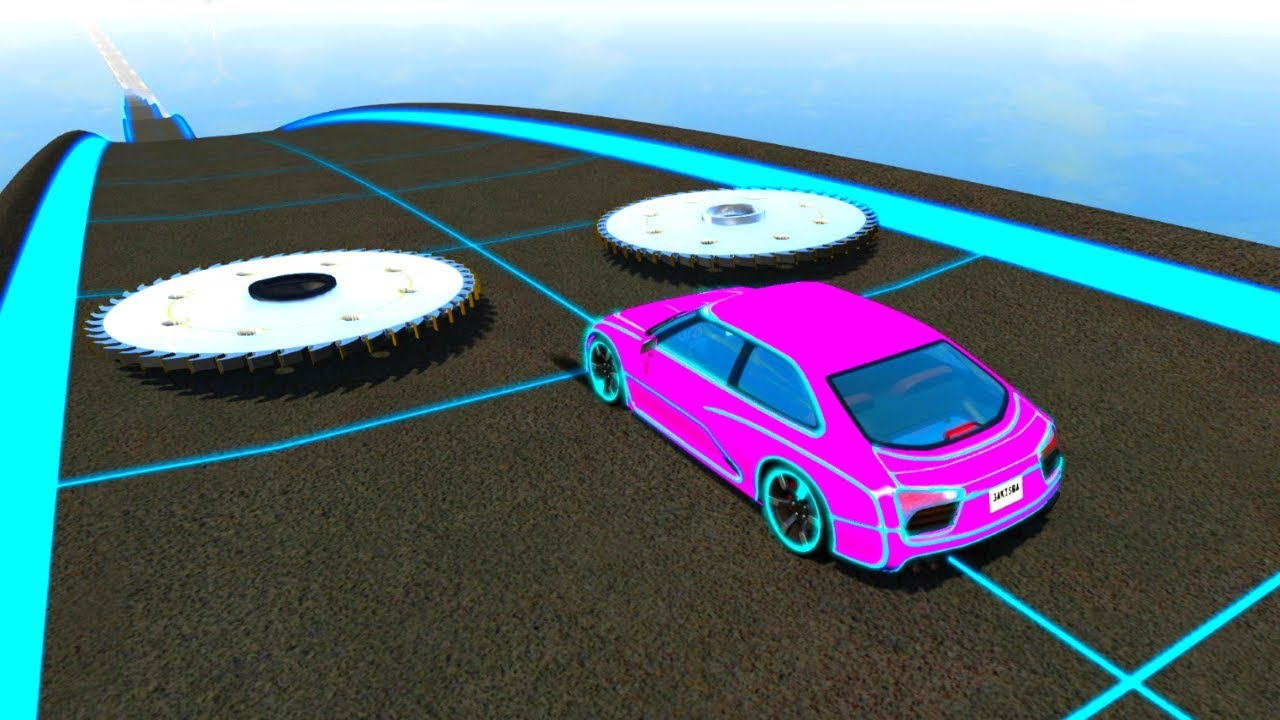 BeamNG.drive - Giant Saw Against Cars #14