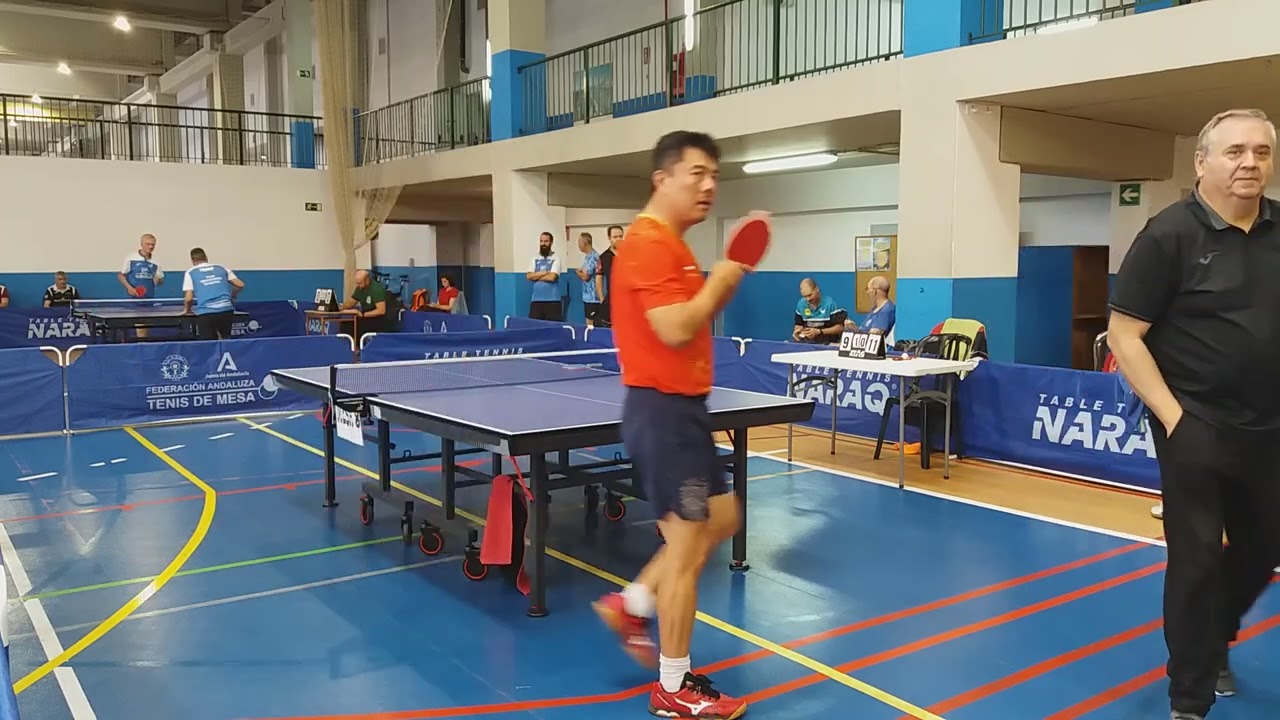 DHA Veteranos 270523 RAFAEL CARO VS RUI YAO Tenis de Mesa Fuengirola MALAGA