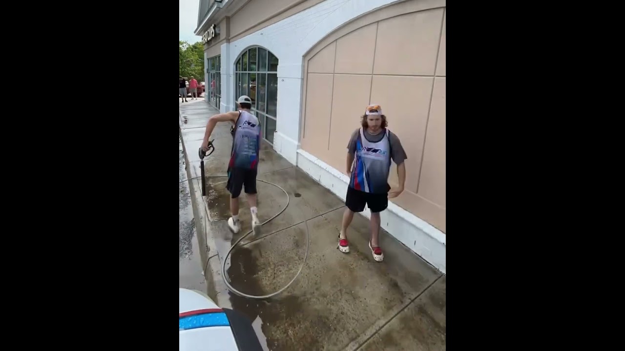 Commercial sidewalk surface cleaning!