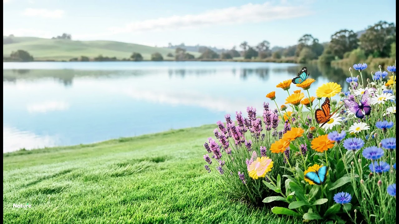 Calm Lake View with Soft Piano Music | Relax, Study, Sleep Better