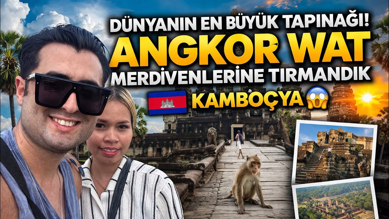🇰🇭KAMBOÇYA DÜNYANIN EN BÜYÜK TAPINAĞI GEZDİM VE MERDİVENLERİ TIRMANDIM MANZARA ŞOK ETTİ 😱 51 