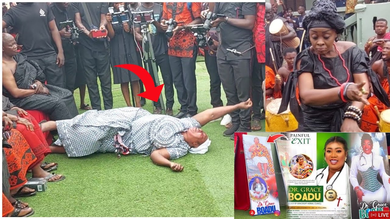 Oh Sad💔 Grace Boadu Mum Nealy Collapse @ Her Daughter Funeral...As Akosua Agyapong Dance Adowa To..