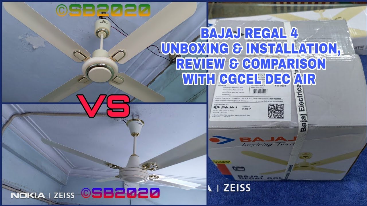 BAJAJ REGAL GOLD-4 1200 мм (48 дюймов) — распаковка, установка, обзор и сравнение с CROMPTON DEC AIR