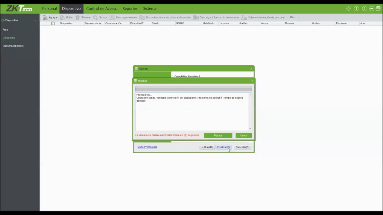 ZKACCESS3.5 Agregar dispositivo y cambiar dirección IP