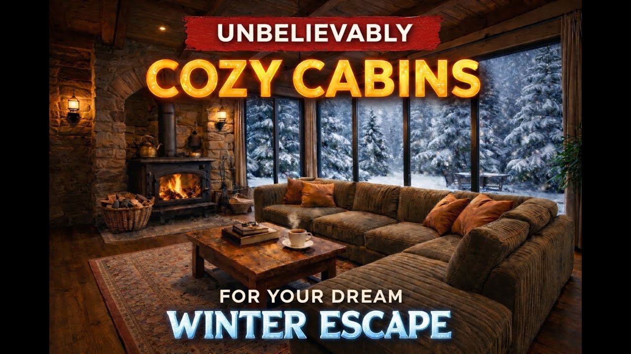 🔥 Snowy Cabin Fireplace Ambience | Cozy Winter Escape