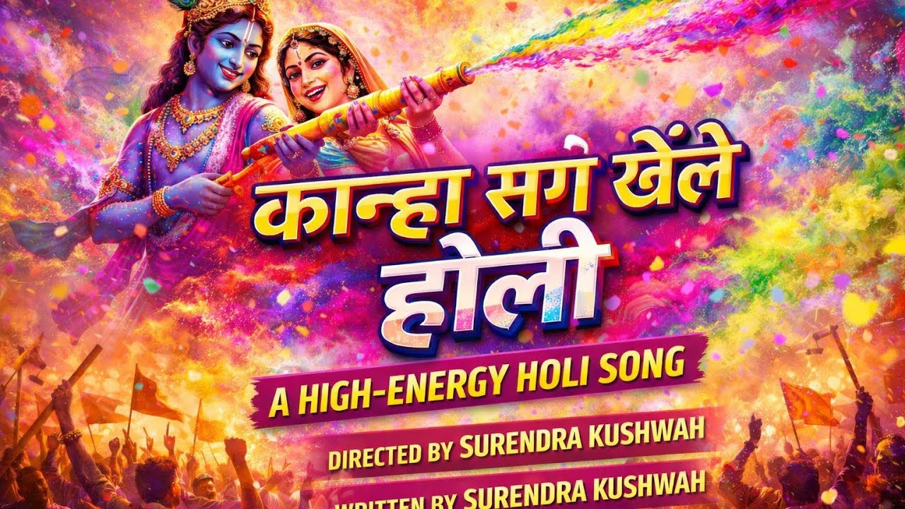✨ 🌈 कान्हा संग खेलें होली 🌈 ✨ #bhakti #holispecial #cartoon #ai #bhajan #holisongs 