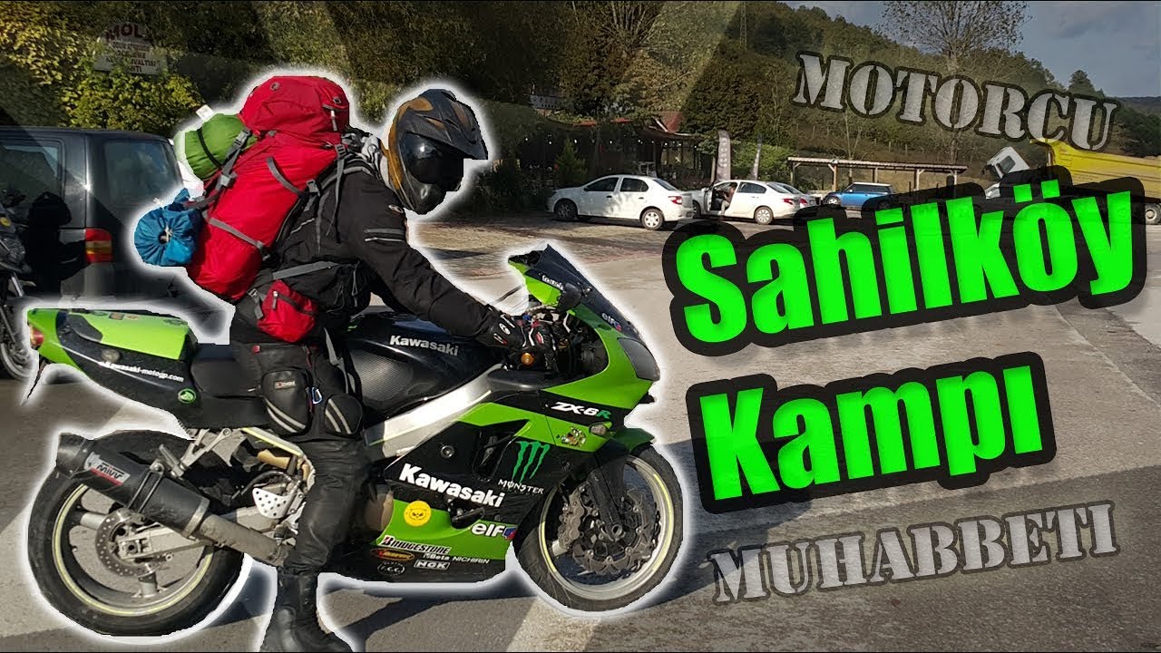 Sahilköy'de çadır ve Supersport motor ile kamp.