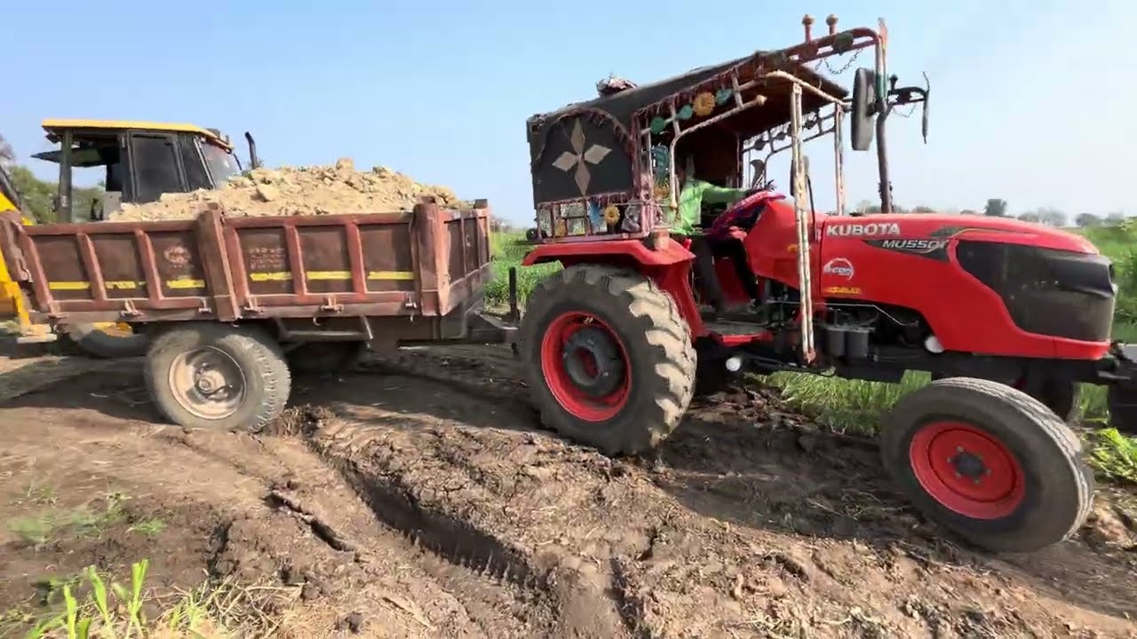 JCB 3dx Backhoe Machine Mahindra Swaraj New Eicher Sonalika Kubota Traktar Trolly londed video 