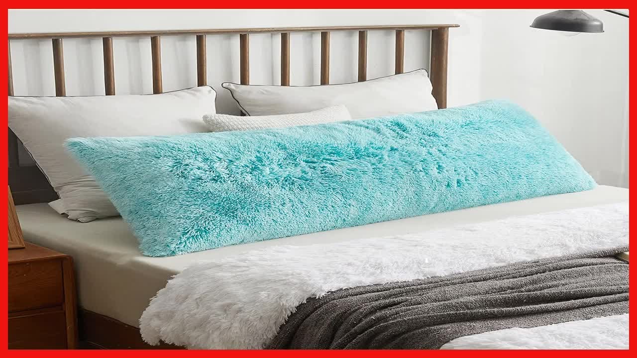 XeGe Cozy 21x54 Long Furry Body Pillow Sham, Plush Fuzzy Faux Fur Body Pillowcase with Zipper
