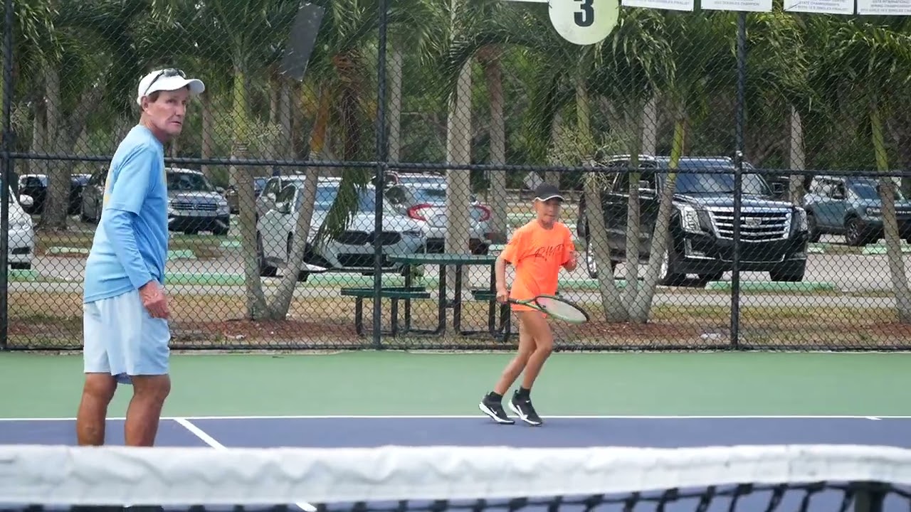 8-year-old phenom Vlada Hranchar hitting at Rick Macci Tennis Academy in Boca Raton, Florida