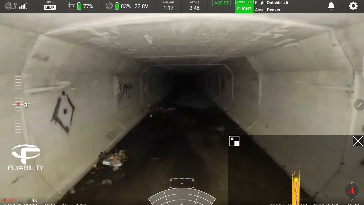 Sewer Inspection Drone. Stormwater drain inspection with the Elios 3 drone