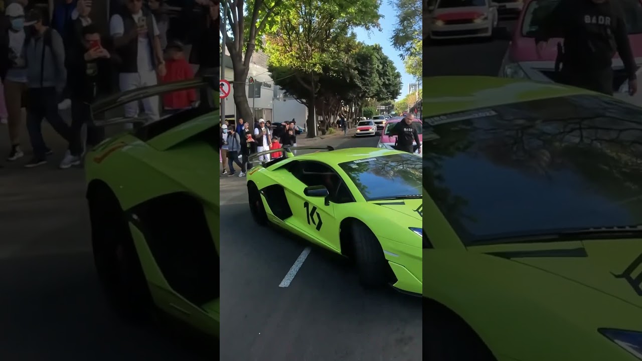 Autos ex&oacute;ticos llegando a la reuni&oacute;n de Lamborghini M&eacute;xico