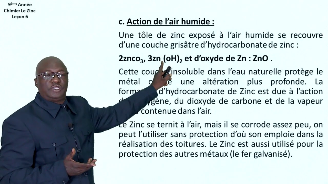 Chimie leçon7 Le Zinc