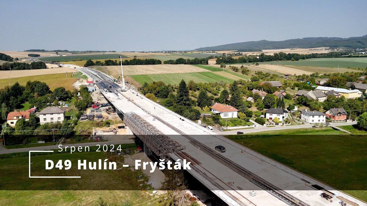 Stavba D49 Hulín - Fryšták (srpen 2024)
