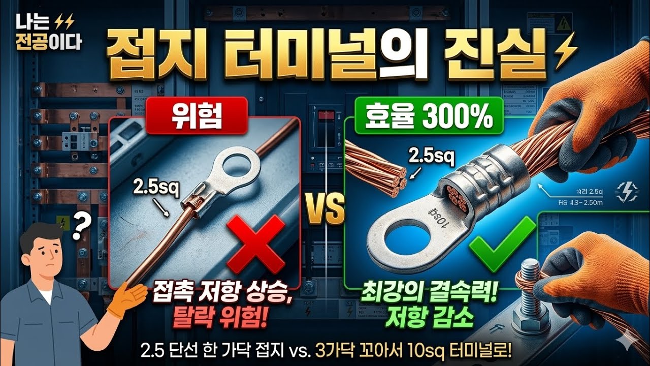 2.5접지 단선을 연선처럼 터미널에 물리기