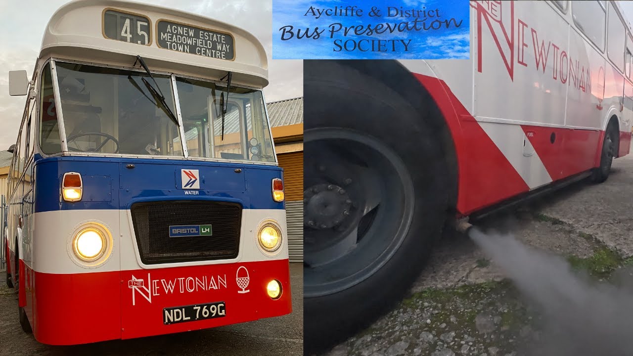 Diesel engine start Aycliffe & District Bus Preservation Society Bristol LHS NDL 769G Newtonian #bus