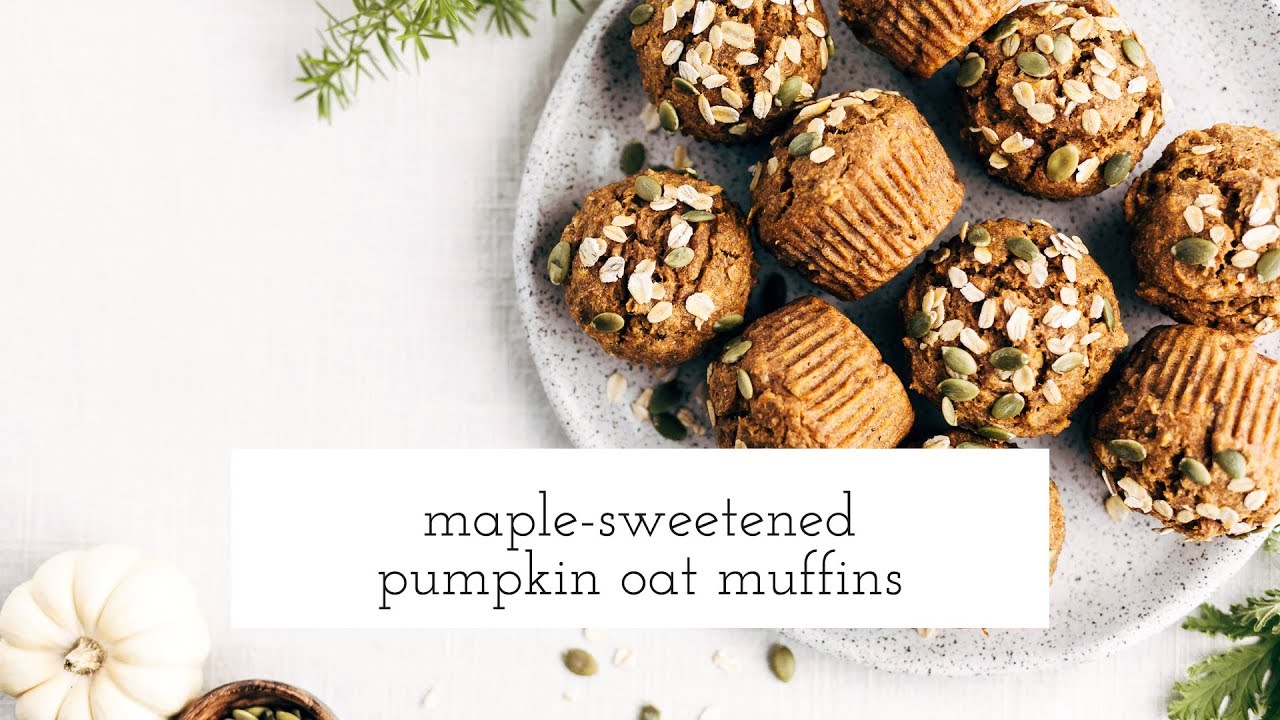 Maple Sweetened Pumpkin Oat Muffins Video