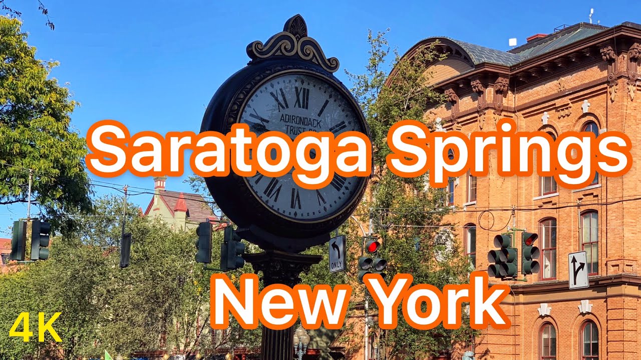 Small Towns in USA: Driving Downtown Saratoga Springs, New York (NY) USA