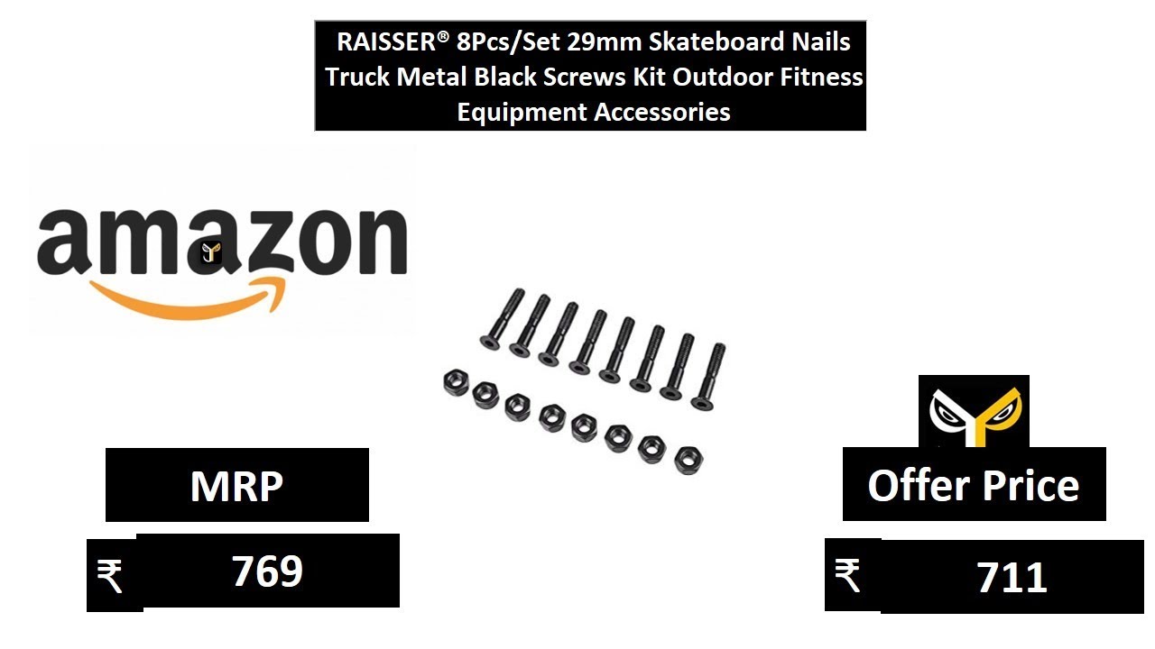 RAISSER® 8PcsSet 29mm Skateboard Nails Truck Metal Black