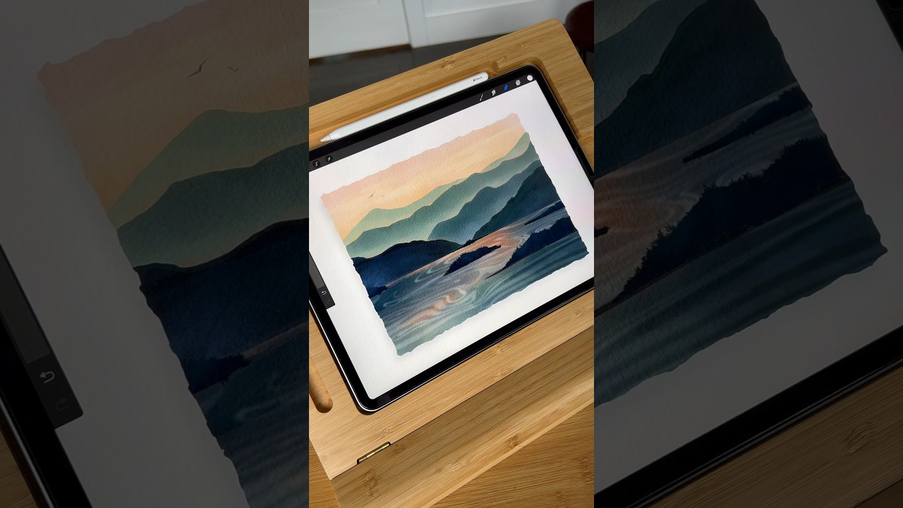 Учебное пособие по созданию акварельного пейзажа в Procreate #procreatebrushes #procreatetutorial