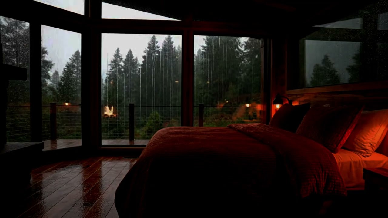 No Ads Rain Sounds in a Bedroom Relaxing Ambience for Deep Sleep, Focus, and Meditation