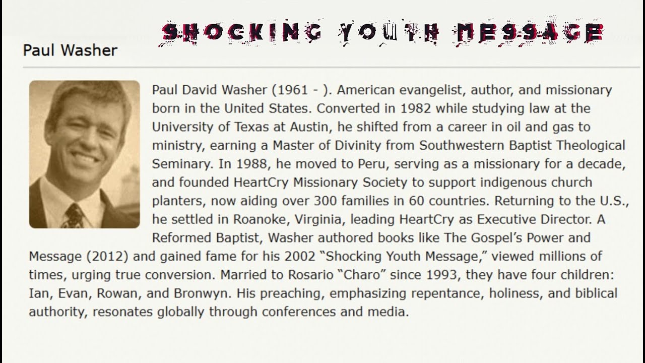 Paul Washer  ❖  Shocking Youth Message