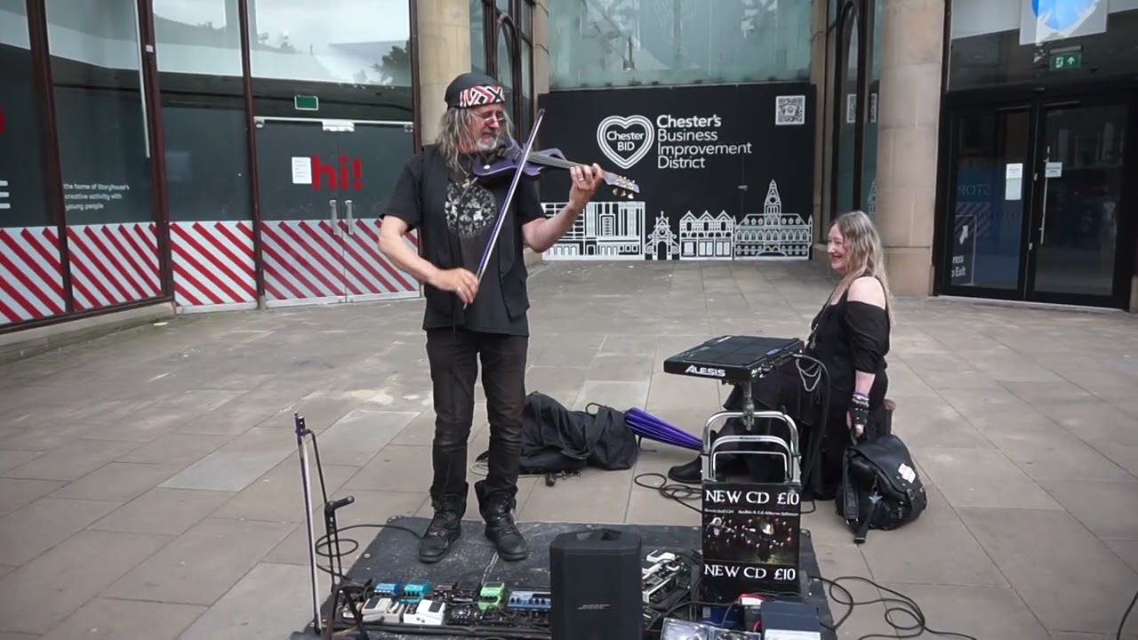 Ed Alleyne Johnson  plays Baba O'Riley by The Who in Northgate Street Chester.