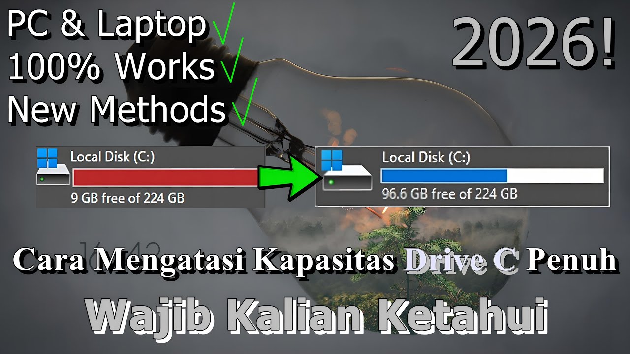 🔧NEW! Cara Mengatasi Kapasitas Drive C Penuh ✅ PC & Laptop | 2026! (Updated)