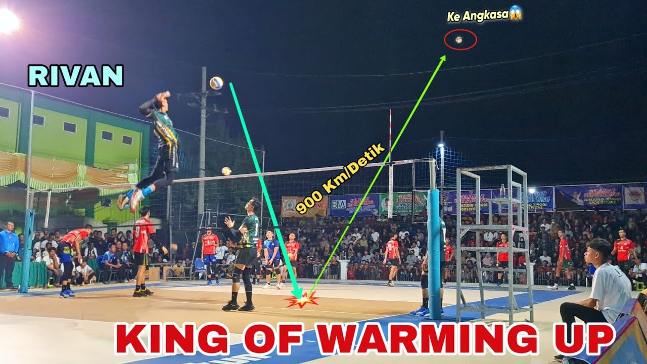 MELETUS❗️RIVAN NURMULKI TUNJUKAN SMASH WARMING UP KELAS DUNIA, BOLA KELUAR ANGKASA !!