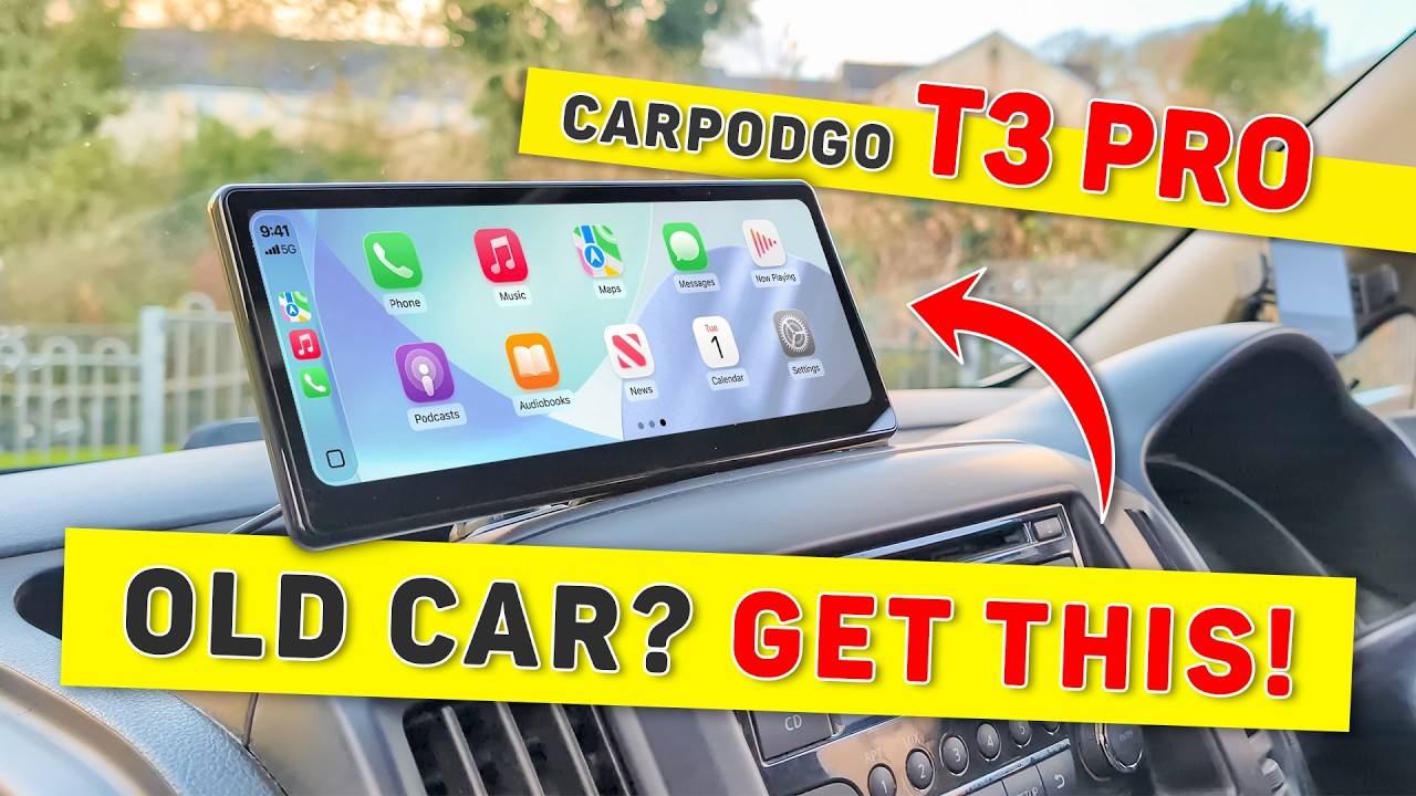 Обзор CarpodGo T3 Pro | Лучший портативный беспроводной автомобильный экран для CarPlay и Android...
