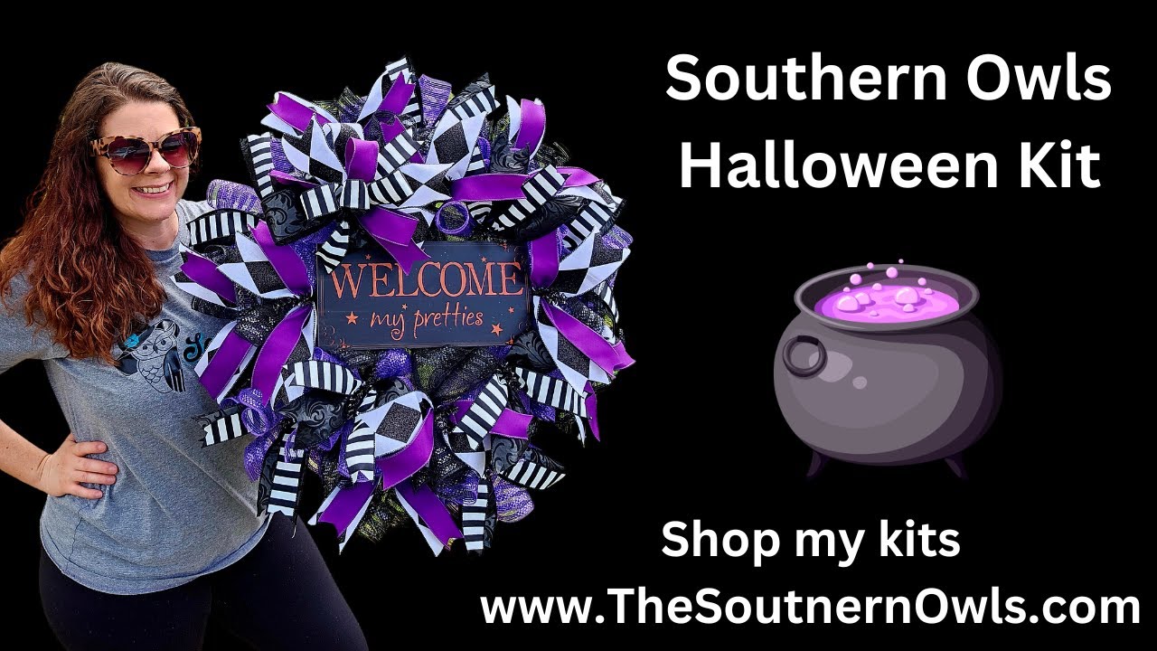 How to make a Halloween wreath using my kit from Southern Owls