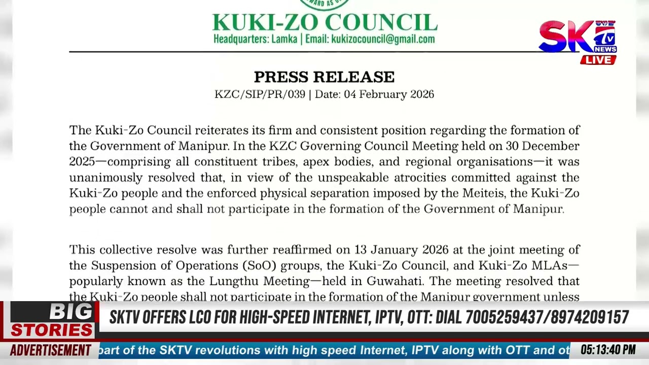 SEPARATE ADMINISTRATION GI DEMAND HONGBA LEITE: KUKI ZO COUNCIL