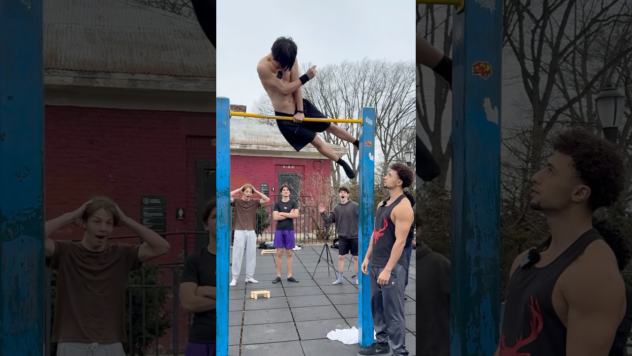 Calisthenics boy does 1 arm muscle-ups for $10,000😳‼️