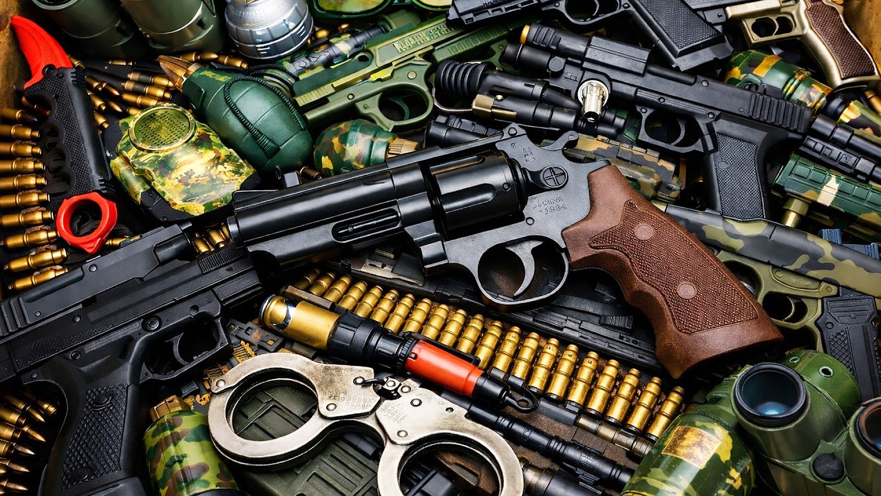 Crazy Military Toy Arsenal! Glock Revolvers, Combat Knives, Grenades & Army Gear Unboxed