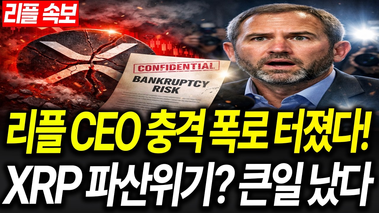 [리플 전망]리플 CEO 충격 폭로 터졌다! XRP 파산위기? 큰일 났다