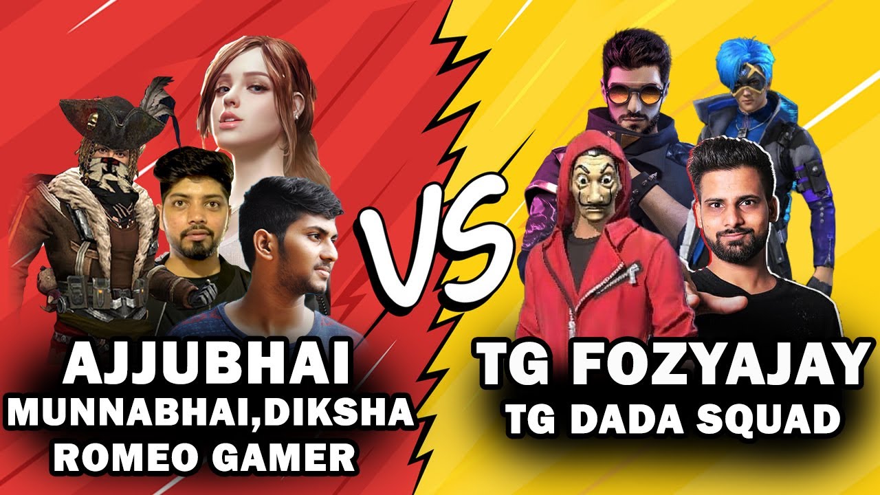 AJJUBHAI SQUAD VS TG DADA AND TG FOZYAJAY SQUAD | CLASH SQUAD | Free Fire Highlights