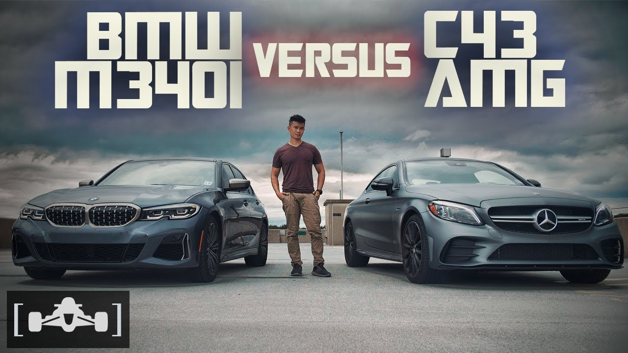 Сравнение BMW M340i 2020 года и Mercedes C43 AMG | Обзор + гонка — при поддержке MotorEnvy.com