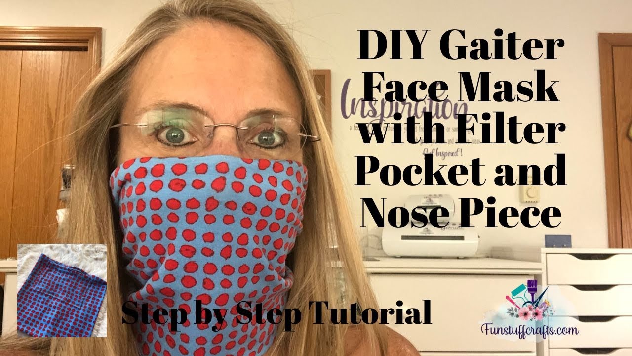 Gaiter Face Mask with Filter Pocket and Nose Piece