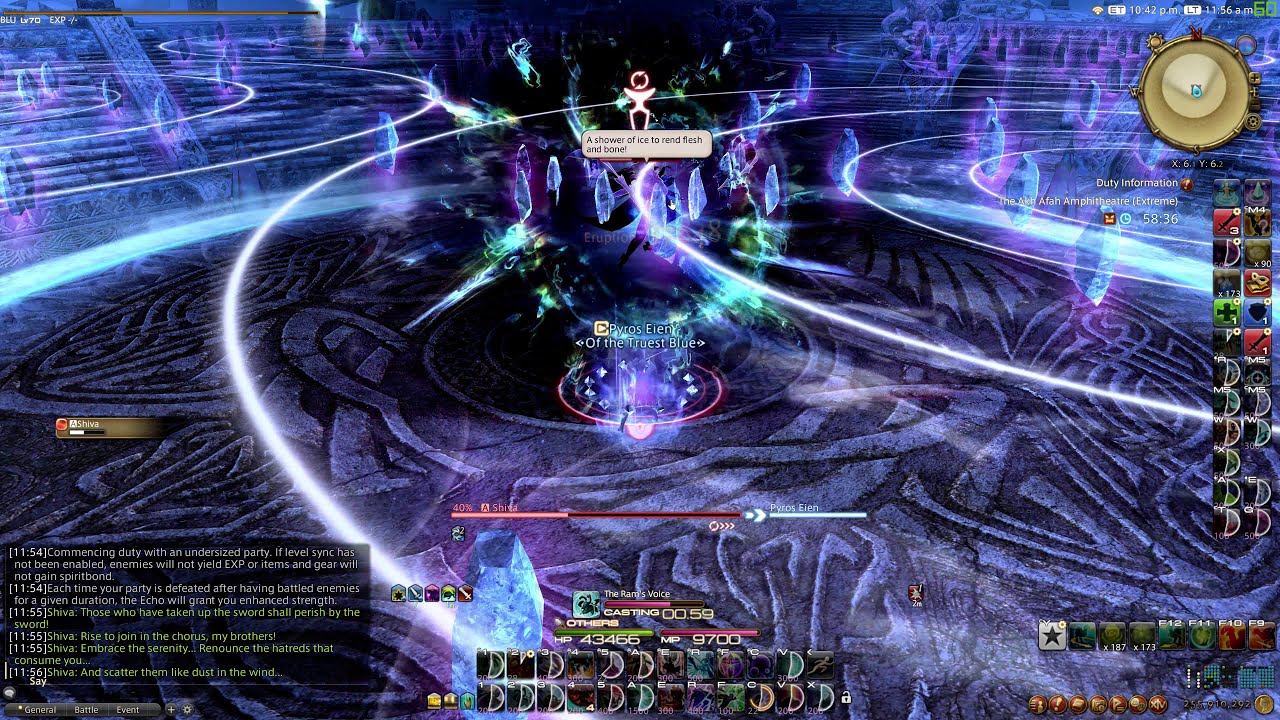 Shiva EX Unsynced solo BLU, farming spells example