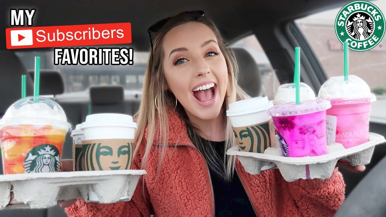 Trying MY Subscribers FAVORITE Starbucks Drinks | Courtneyraine