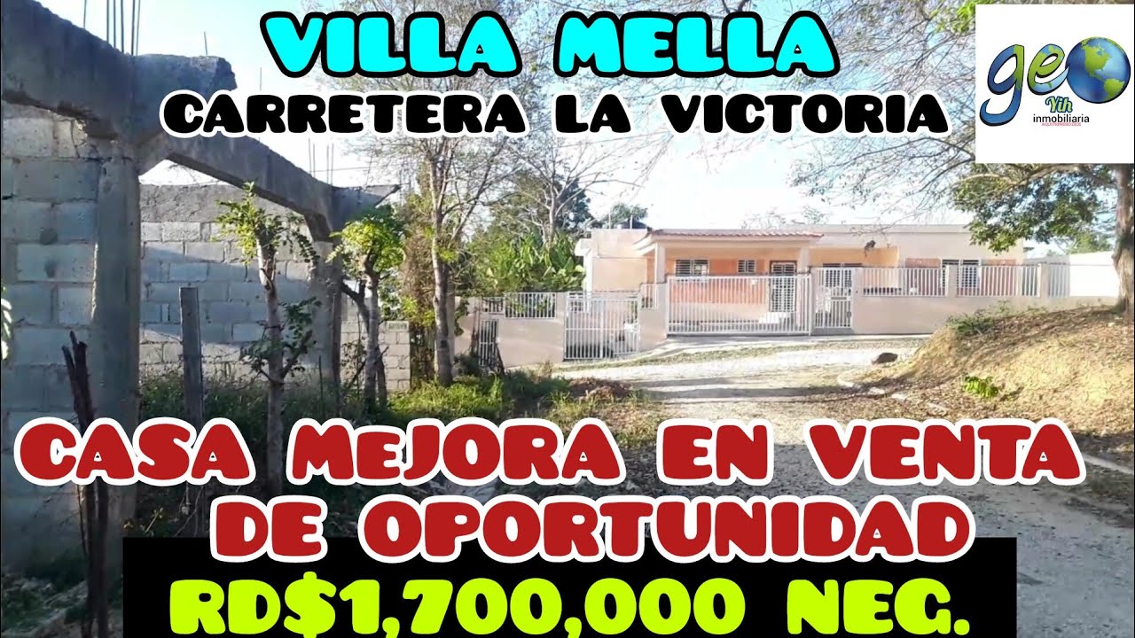 CASA MEJORA EN VENTA EN VILLA  MELLA, #oportunidad, Patio grande, árboles Frutales, RD$1,700,000