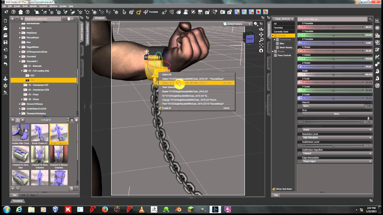 Using Shackled 2 In DAZ Studio