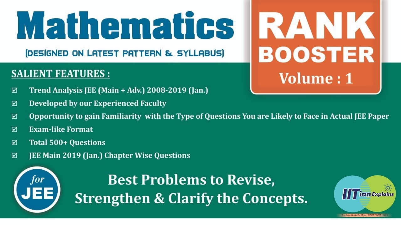 Rank Booster for Jee Mains and Advanced || Mathematics || Volume-1 | Explained by IITian