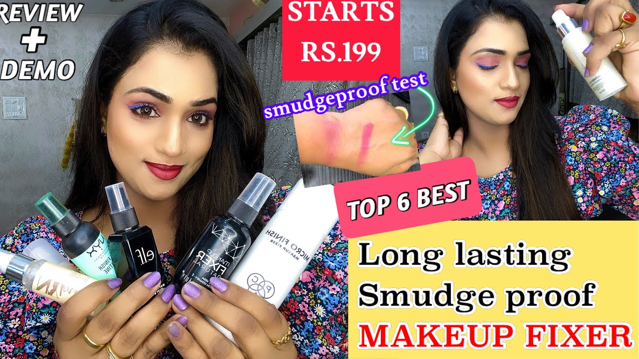Top 6 best makeup fixer setting spray affordable/best setting spray for long lasting makeup #review